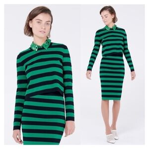 Veronica Beard 395‎ Broome Striped Sweater Skirt  Size Large
